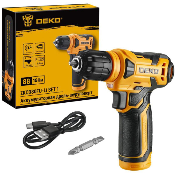 Дрель-шуруповерт Deko ZKCD80FU-Li SET 1