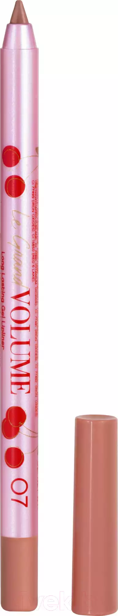 Карандаш для губ Vivienne Sabo Le Grand Volume Устойчивый гелевый тон 07 коричнево-розовый