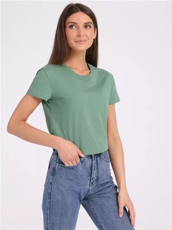 Футболка женская Апрель зеленая 50