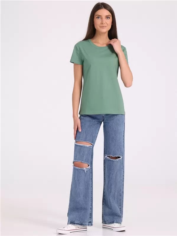 Футболка женская Апрель зеленая 48