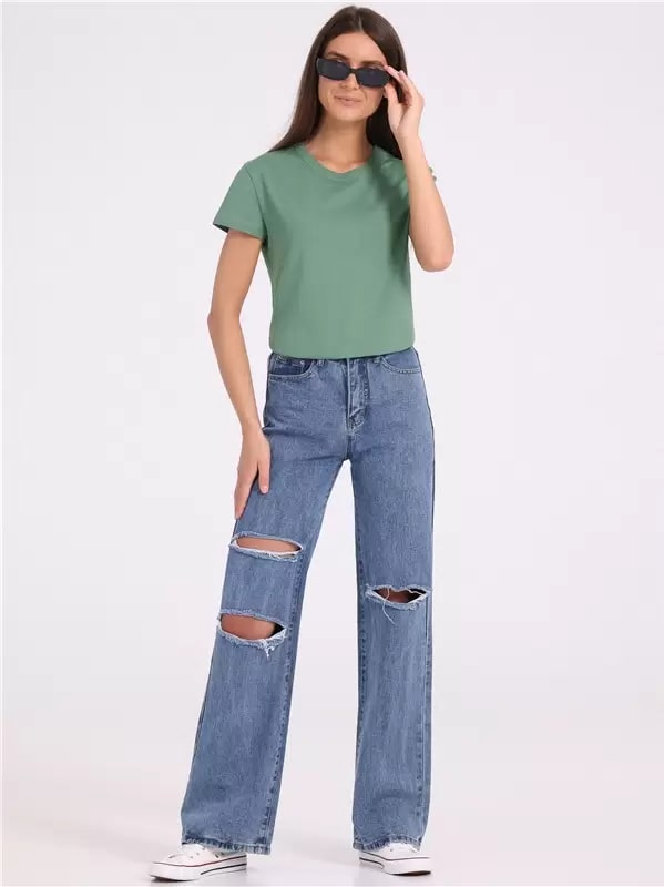 Футболка женская Апрель зеленая 48