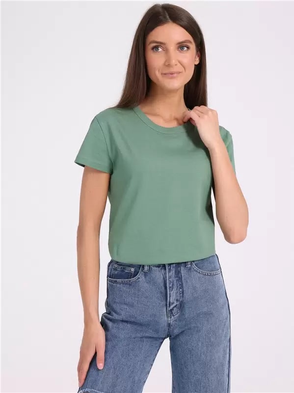 Футболка женская Апрель зеленая 50